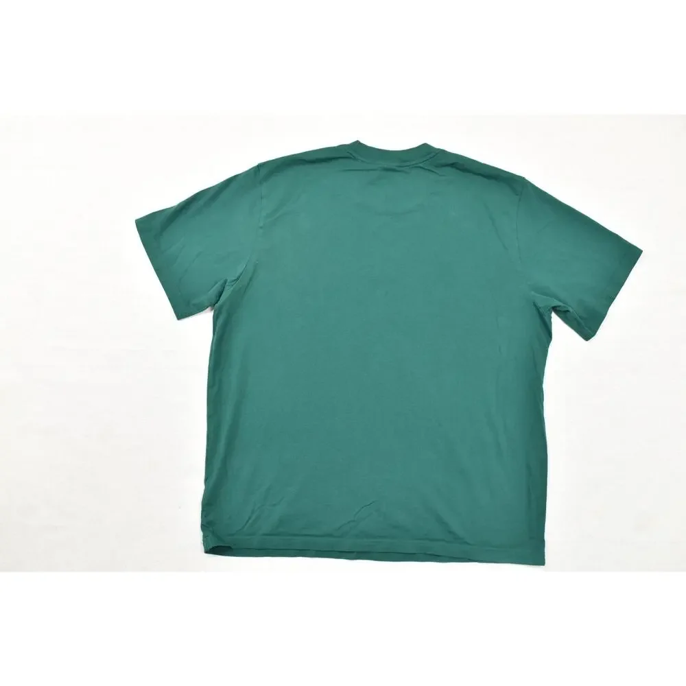 Adidas Men's 2XL Short Sleeve Tee Green Embroidered Center Logo Cotton Crew Neck
